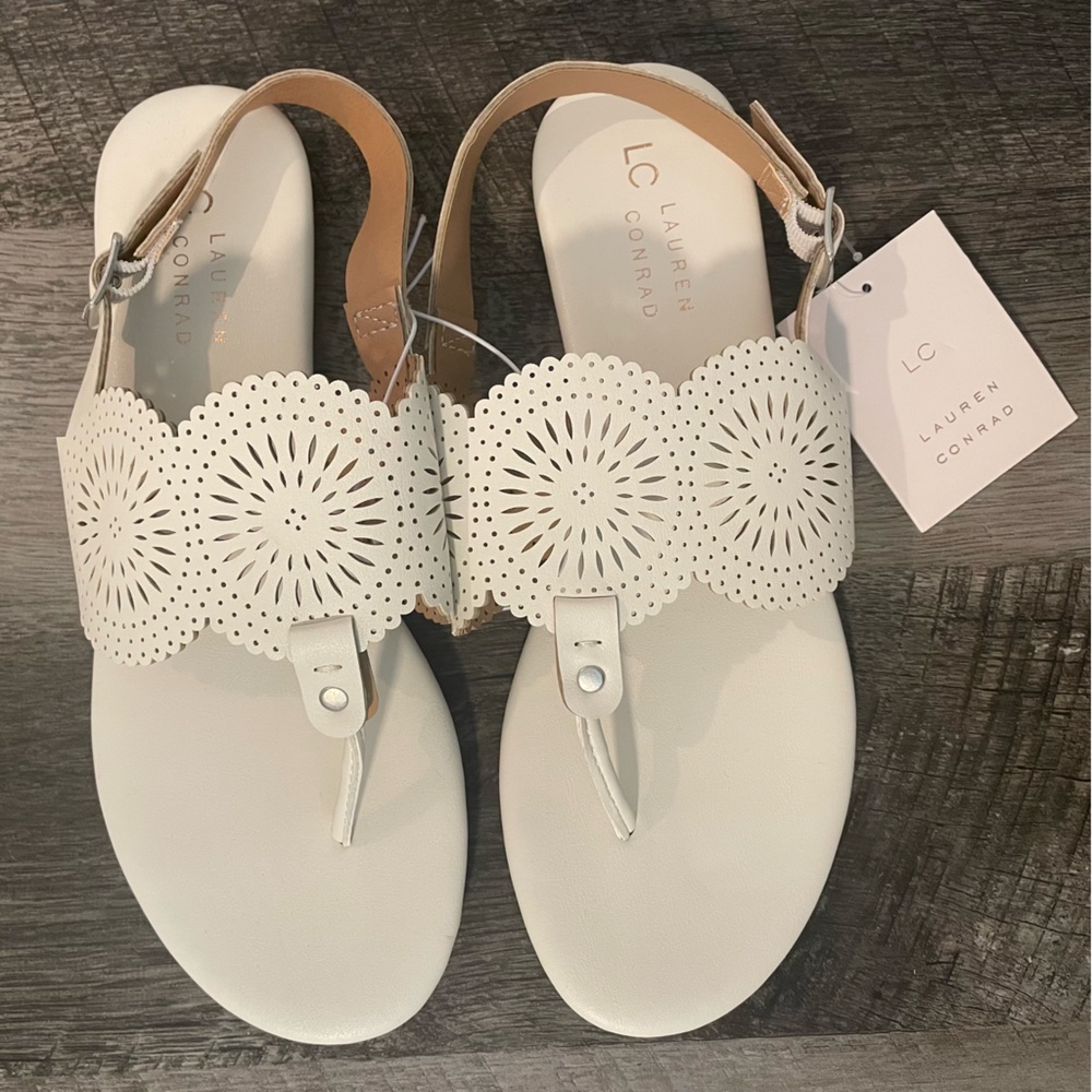 LC Lauren Conrad White Sandals